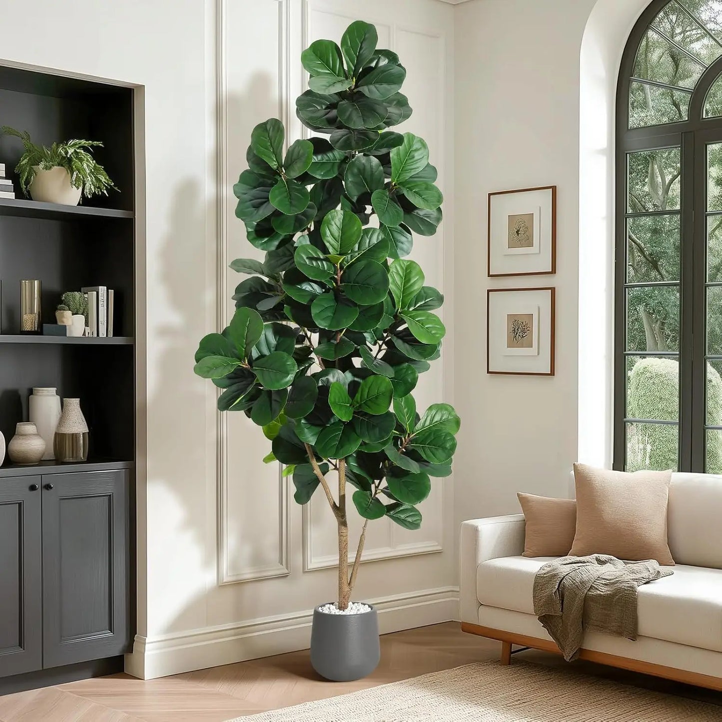 Realistic Fiddle Leaf Fig Tree Artificial for Home Decor Display