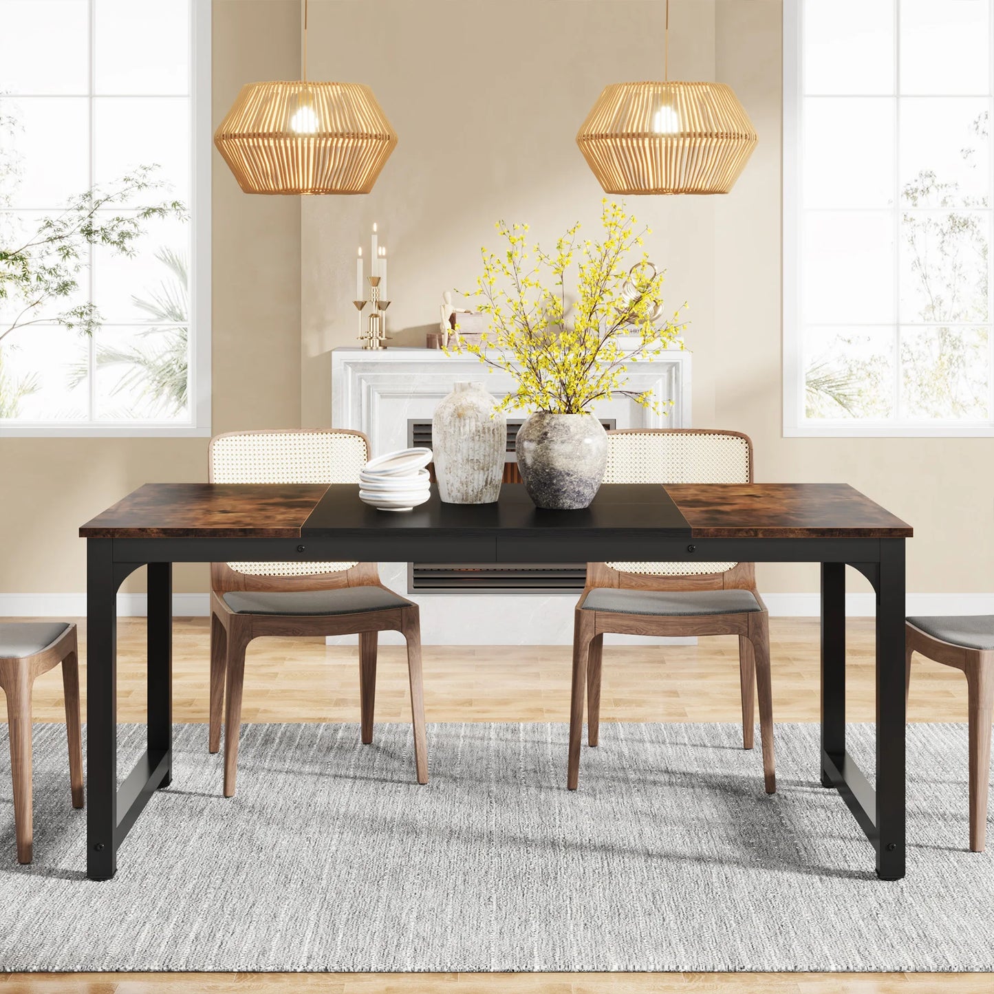 Tribesigns Dining Table Industrial Kitchen Table For Dining Room