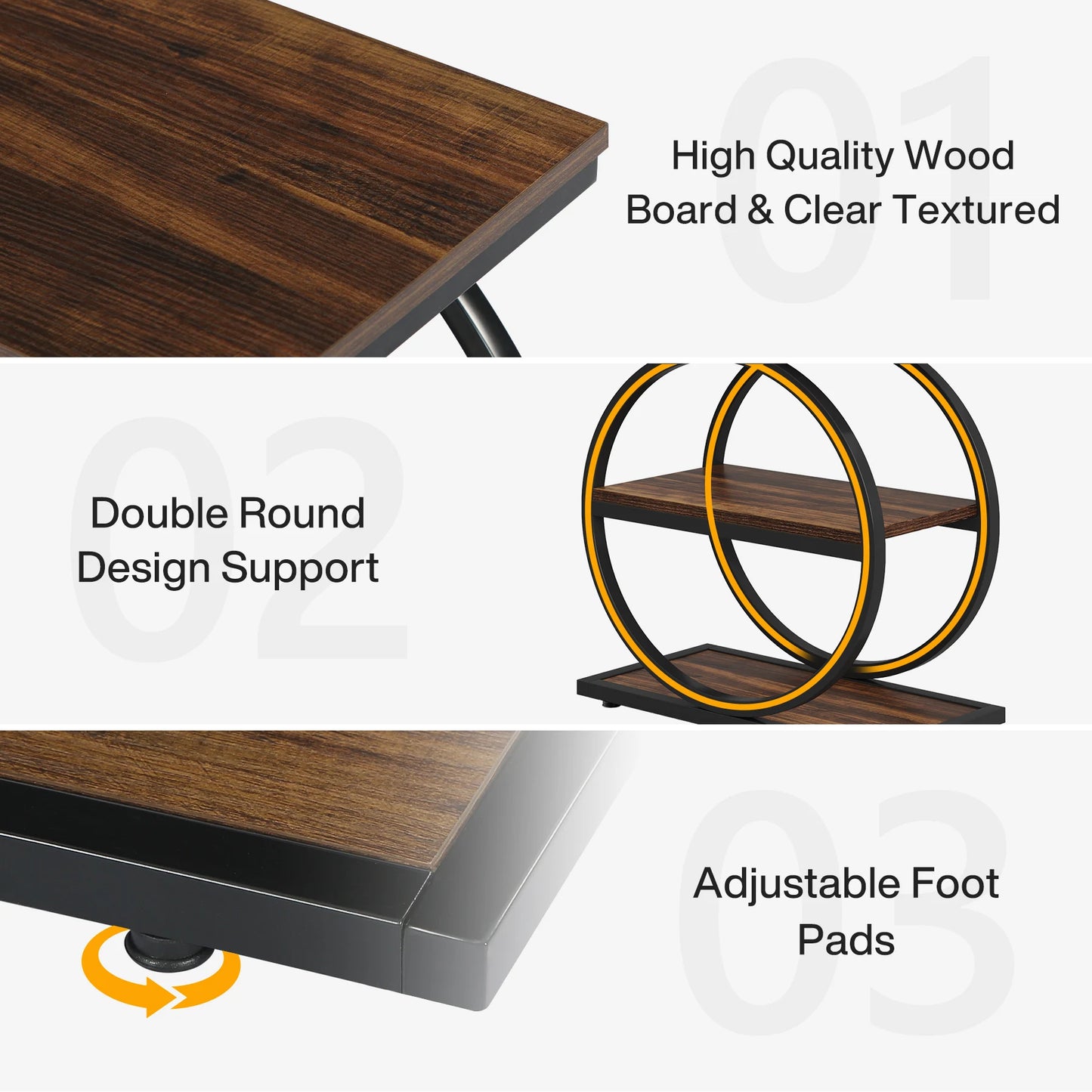 Tribesigns End Table 3 Tier Side Table With Metal Frame