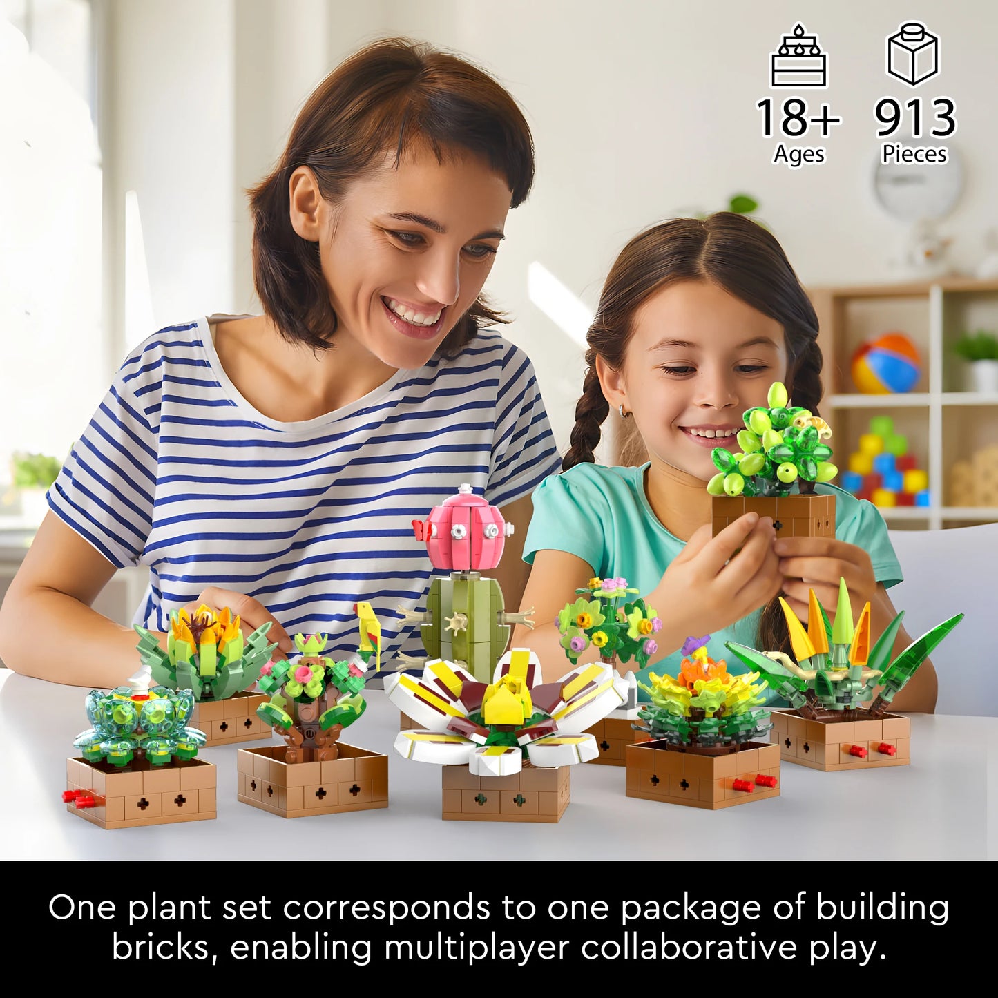 Educiro Flower Plant Bonsai Building Set For Home Decoration