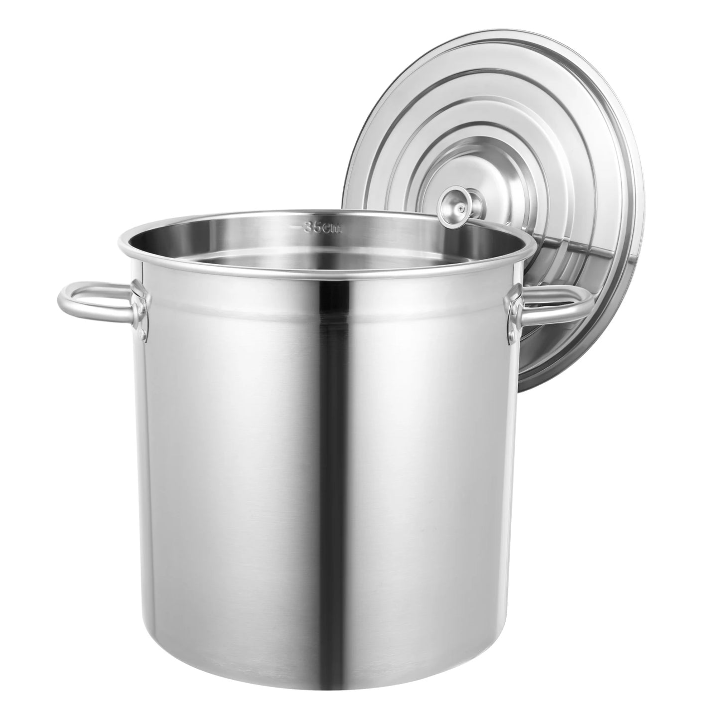 Stainless Steel Soup Pot With Cover And Ergonomic Handles