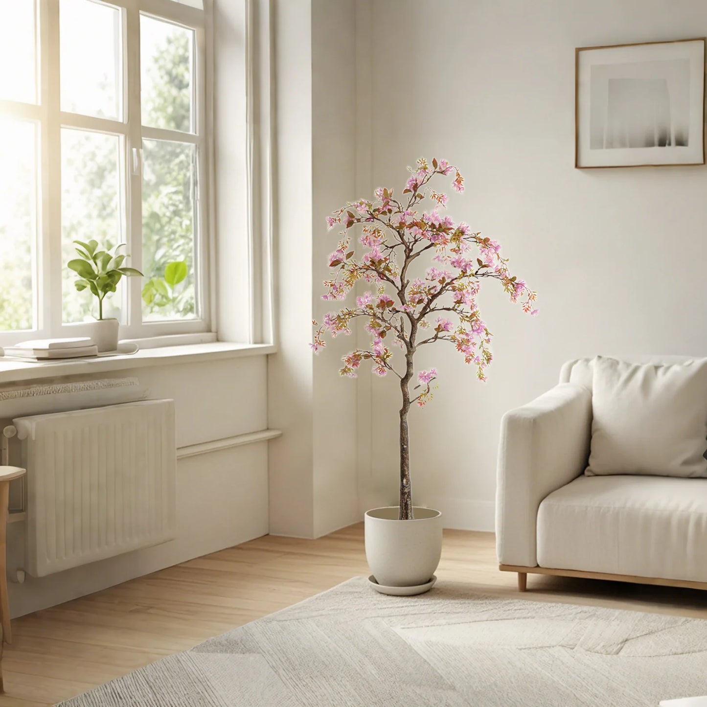 HiMISSCN Silk Begonia Tree In Pot Realistic Faux Plant