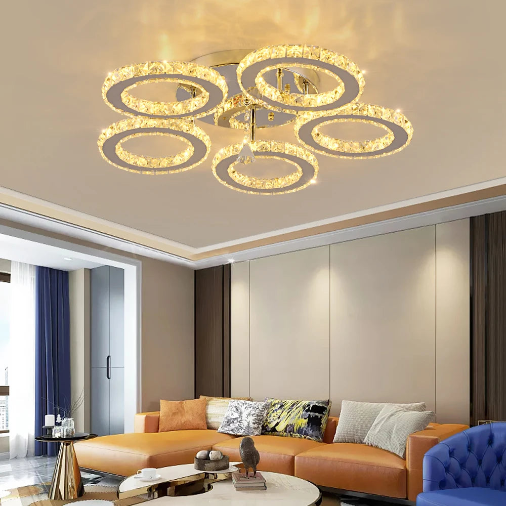 VETRULUS Modern Crystal Chandelier Living Room Dining