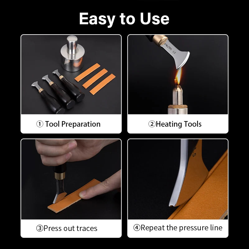 WUTA Leather Edge Creaser Beveler Tool for Edge Decoration