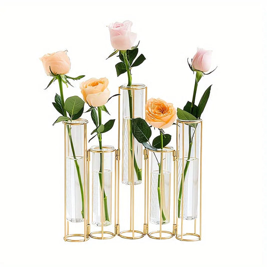 Test Tube Vase Set With Five Tubes Centerpiece Vase On Stand