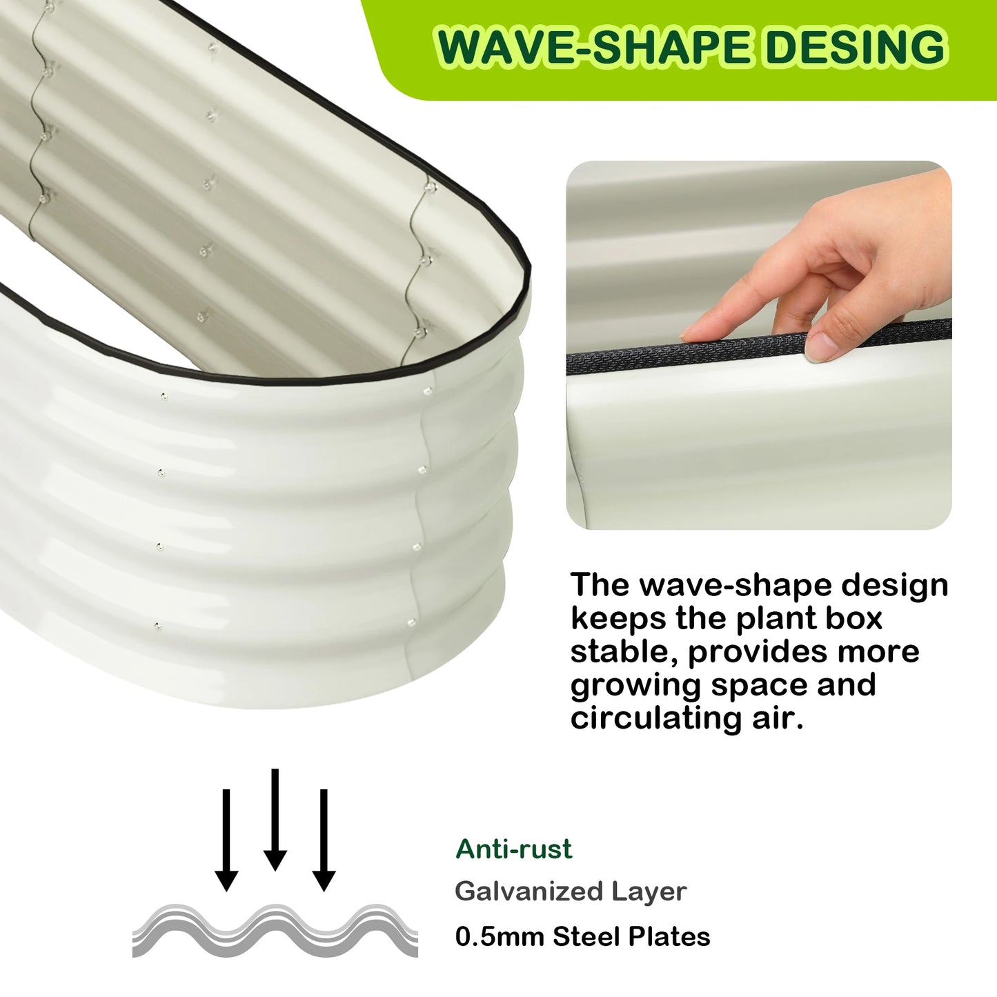 HiMISS Galvanized Raised Garden Bed Pair