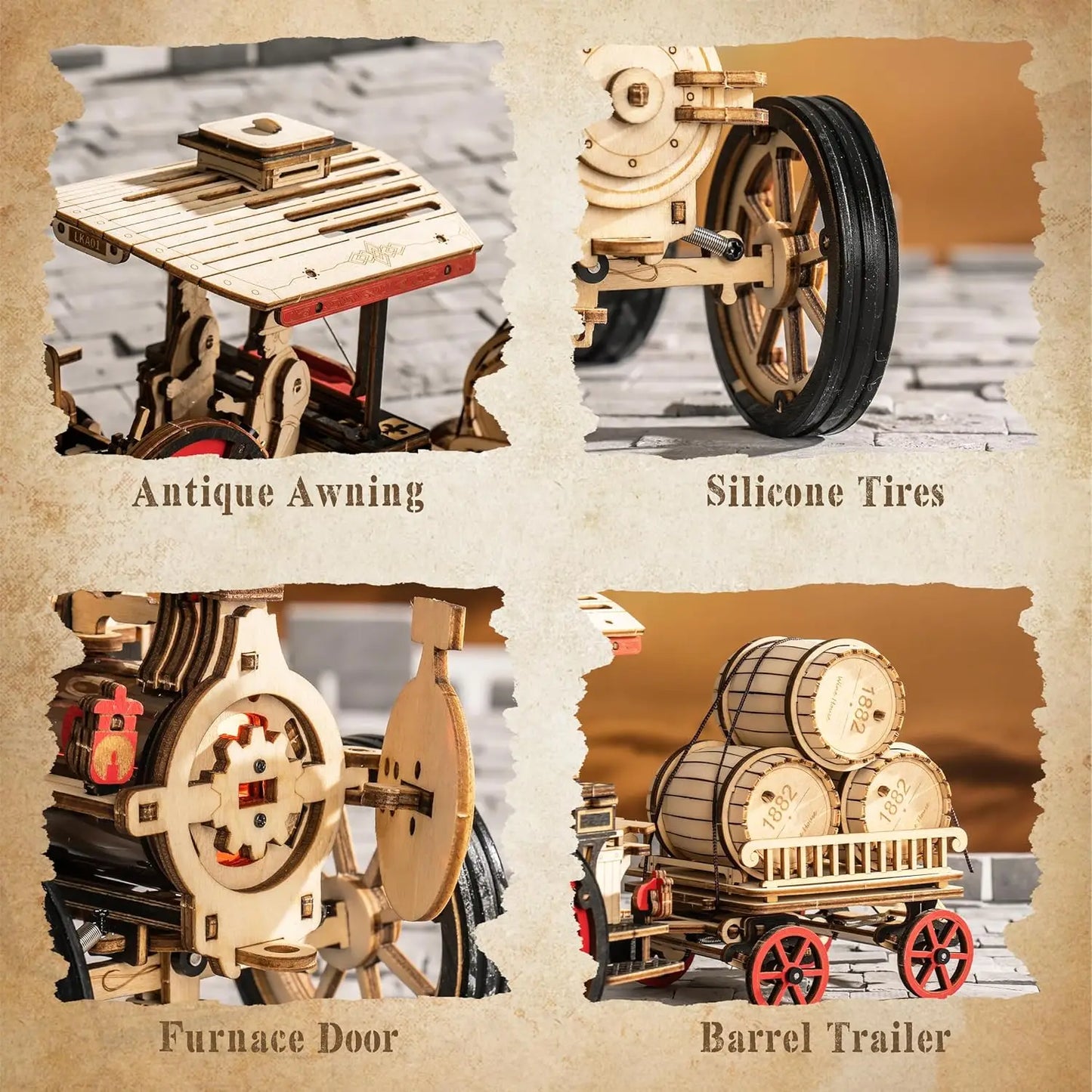 Robotime Steam Locomotive Model Kit 3D Wooden Puzzle