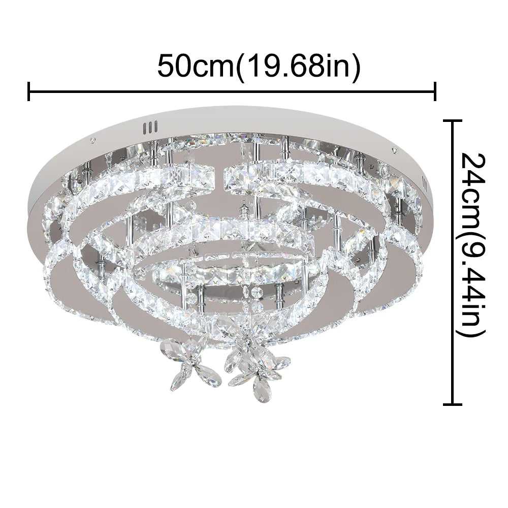 VETRULUS Luxury Crystal Chandelier Modern Ceiling Pendant Led Light