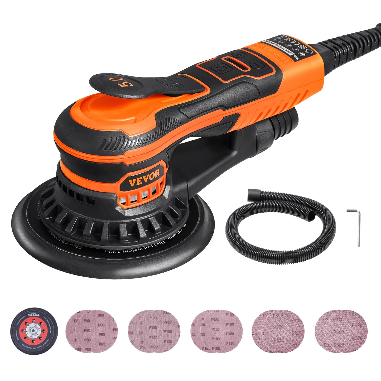 SucceBuy Random Orbital Sander Brushless 350W Variable Speed