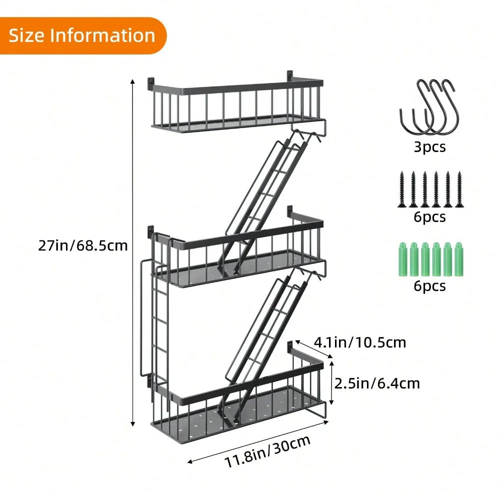 Tier Fire Escape Wall Shelf, New York Decorative Floating Shelf, Wall Art Ladder Shelf, Black Metal Trinket Shelves For