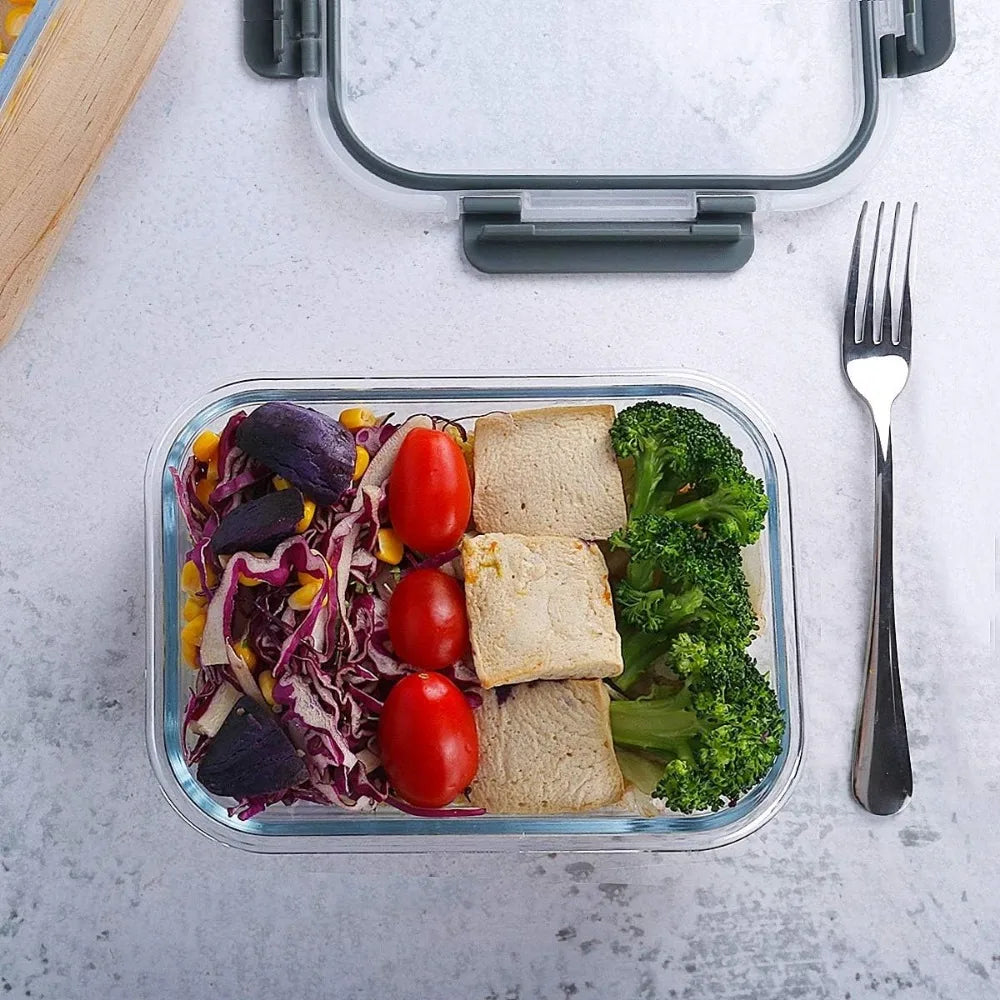 Glass Meal Prep Containers With Lids, Airtight Dishwasher Safe