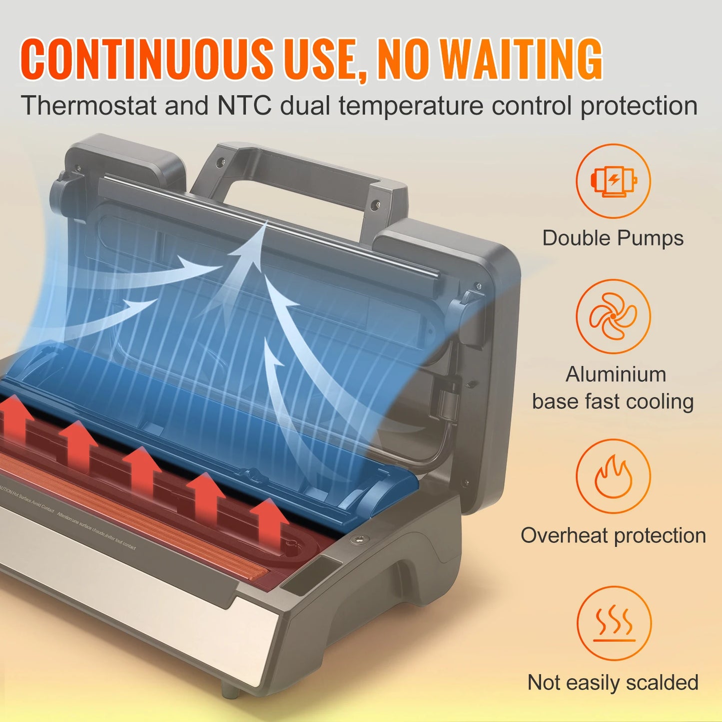 SucceBuy Vacuum Sealer Machine For Food Packaging 90Kpa 130W