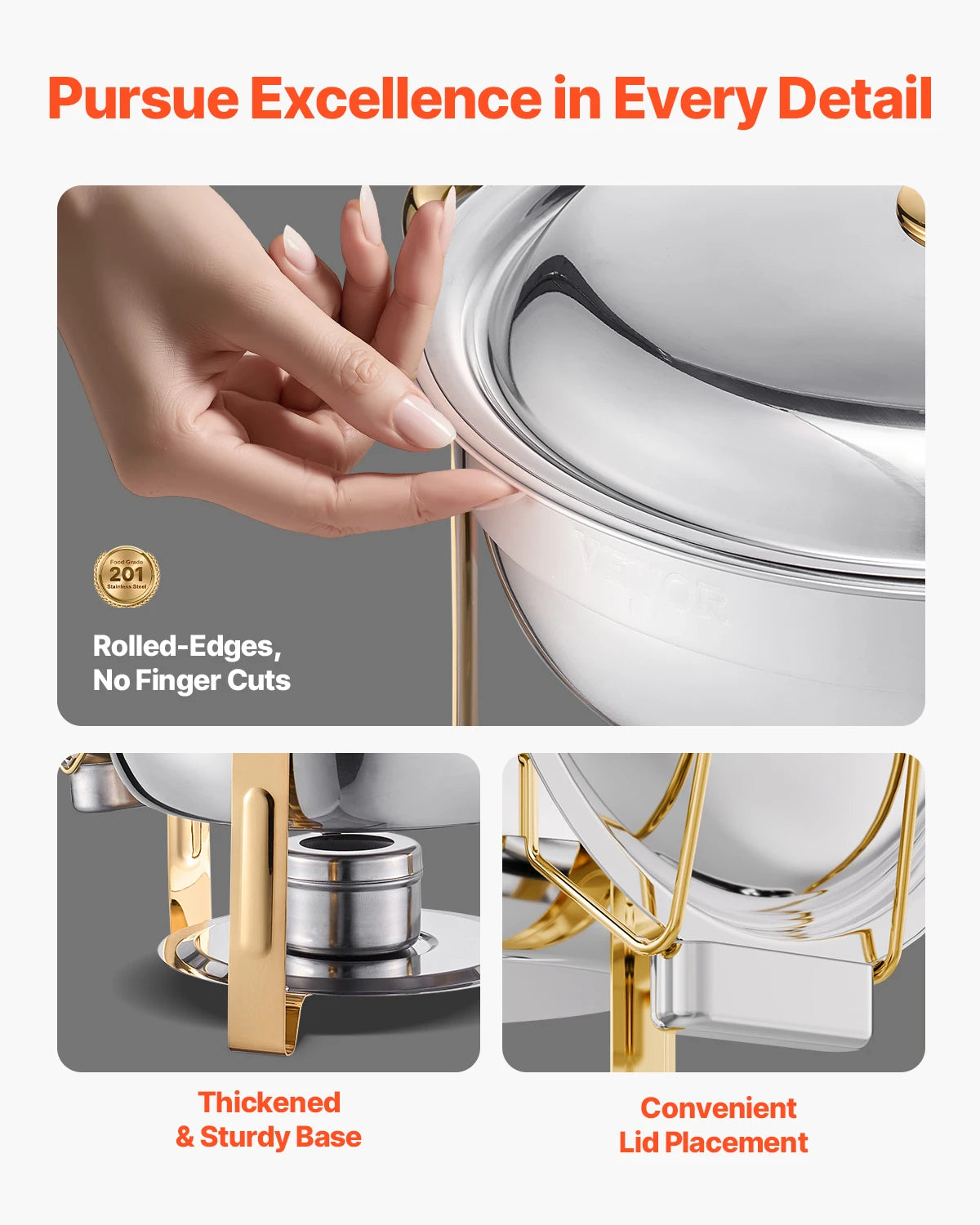 SucceBuy Four Pack Chafing Dish Buffet Set Stainless Steel Chafer Warmer