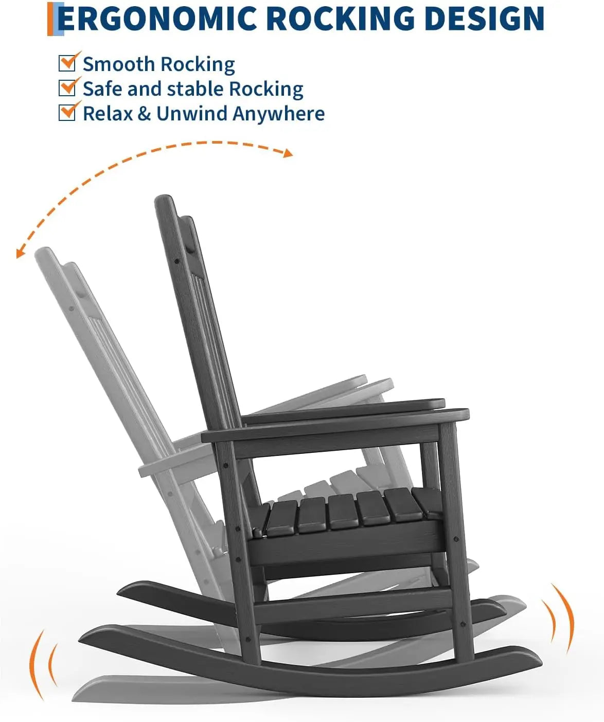 HobbyLane Outdoor Rocking Chair All-Weather HDPE for Adults