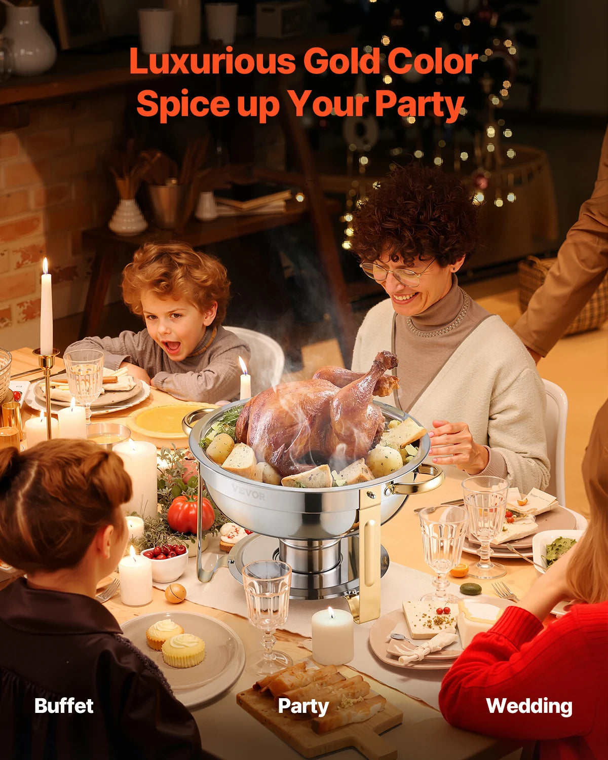 SucceBuy Four Pack Chafing Dish Buffet Set Stainless Steel Chafer Warmer