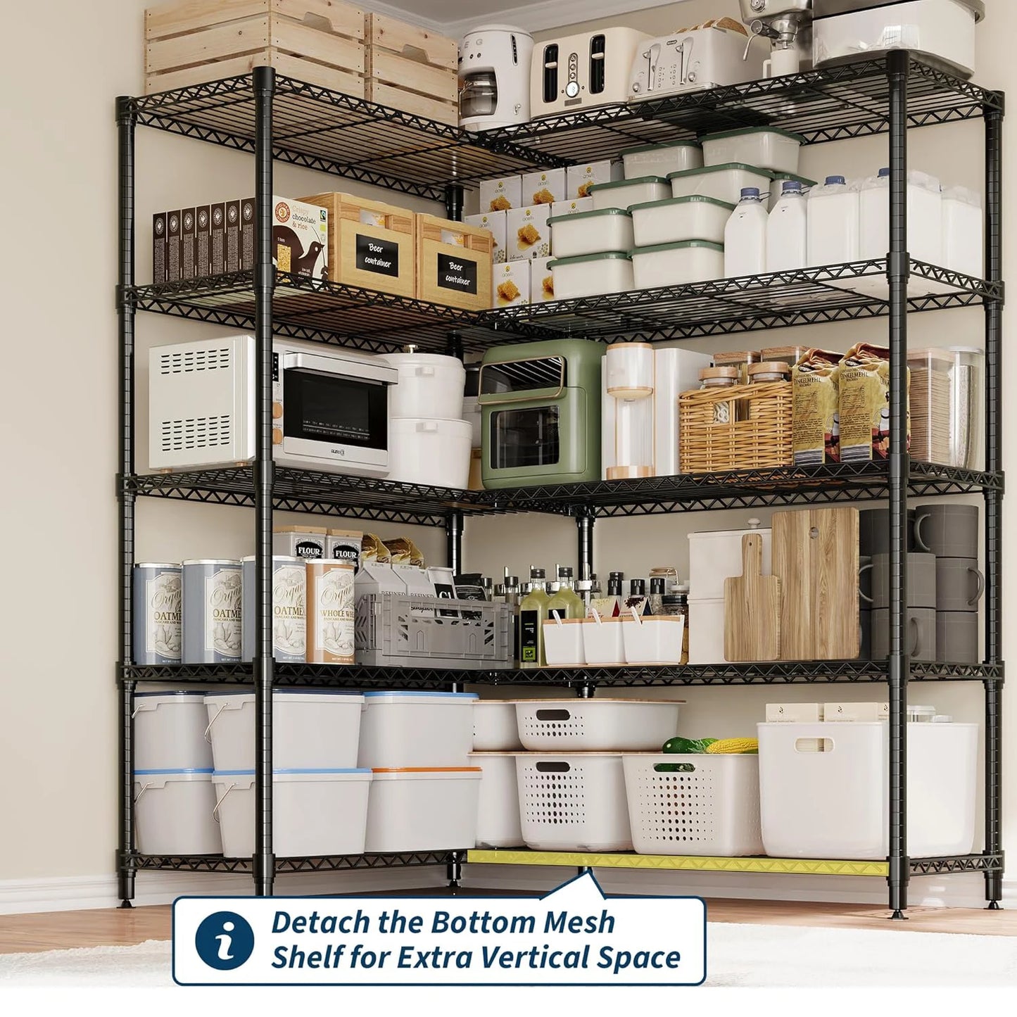 TWISTER.CK Heavy Duty Adjustable 5-Tier Storage Shelves Metal Unit