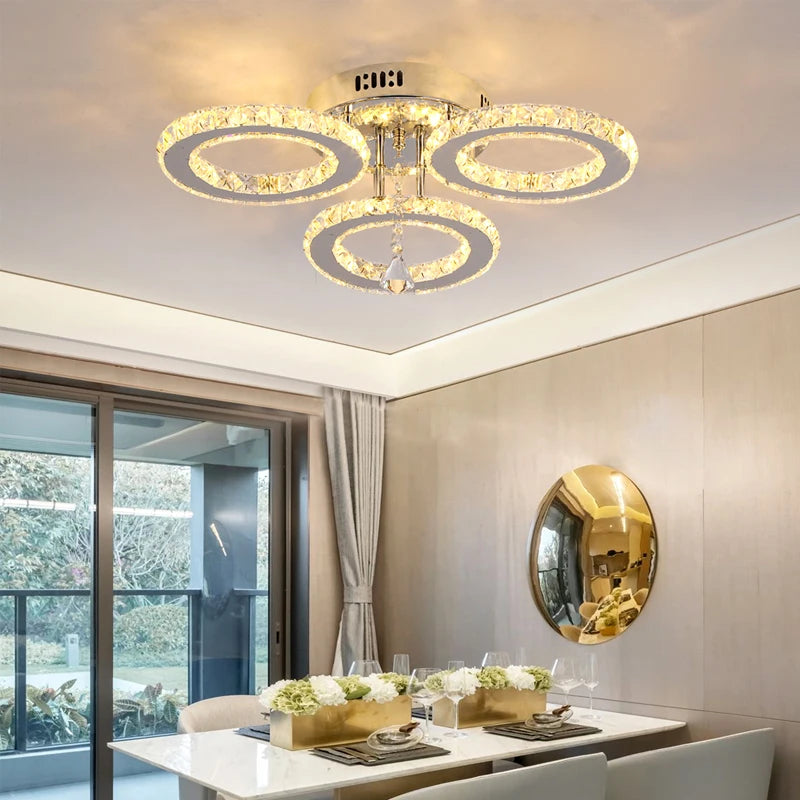 VETRULUS Modern Crystal Led Chandelier Ceiling Light